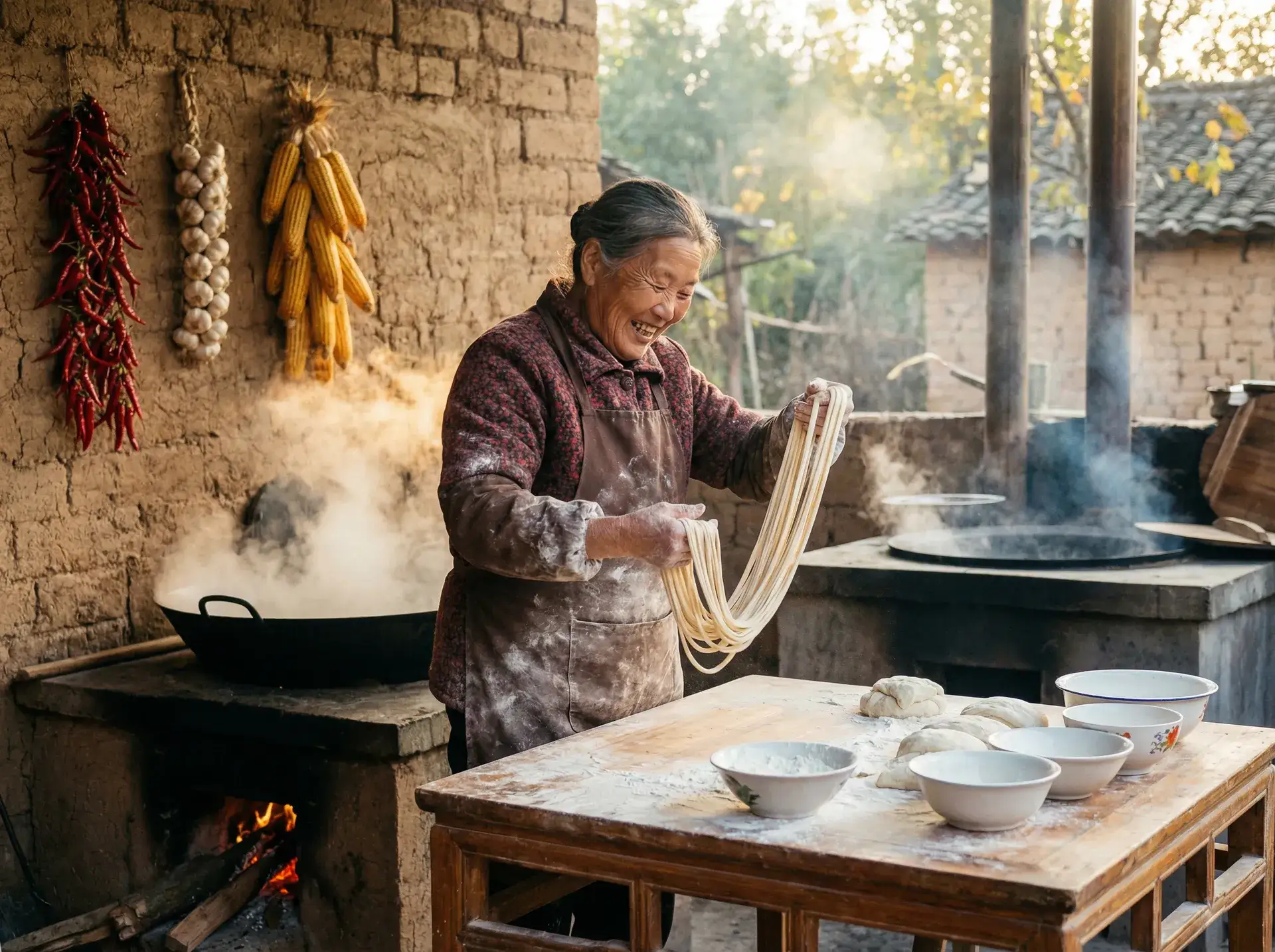 农家大嫂手擀面 - 电视剧牟氏庄园 乡村美食